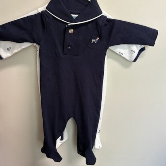 Infant Preppy Nautical Footed Romper Bundle: 0-3 months - Picture 4 of 10